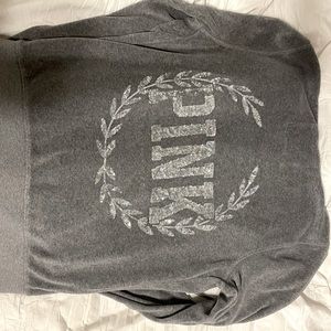 VICTORIA SECRET PINK GREY VELOUR JACKET